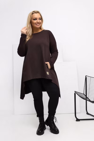 Tunika Model RV-TU-5042.09X Dark Brown - Relevance — zdjęcie 2