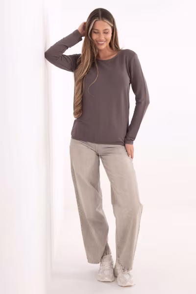 Bluzka Model RV-BZ-A-160.19P Grey/Beige - Relevance — zdjęcie 2