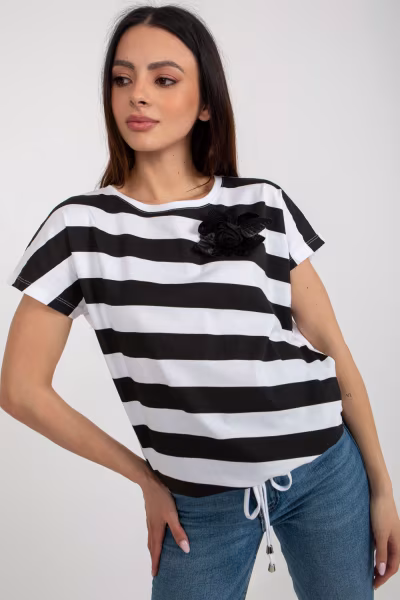 Bluzka Model RV-BZ-8741.93 White/Black - Relevance — zdjęcie 2