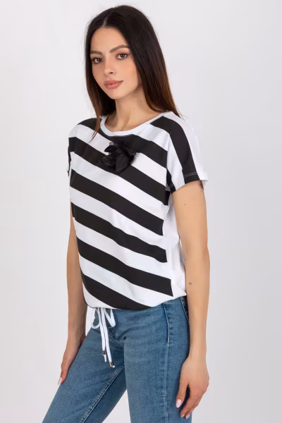 Bluzka Model RV-BZ-8741.93 White/Black - Relevance — zdjęcie 3