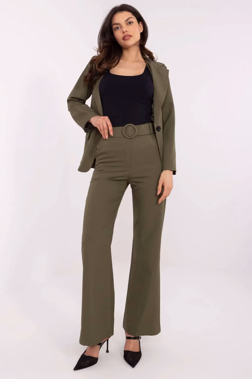 Spodnie Damskie Model DHJ-SP-18737.08 Khaki - Italy Moda