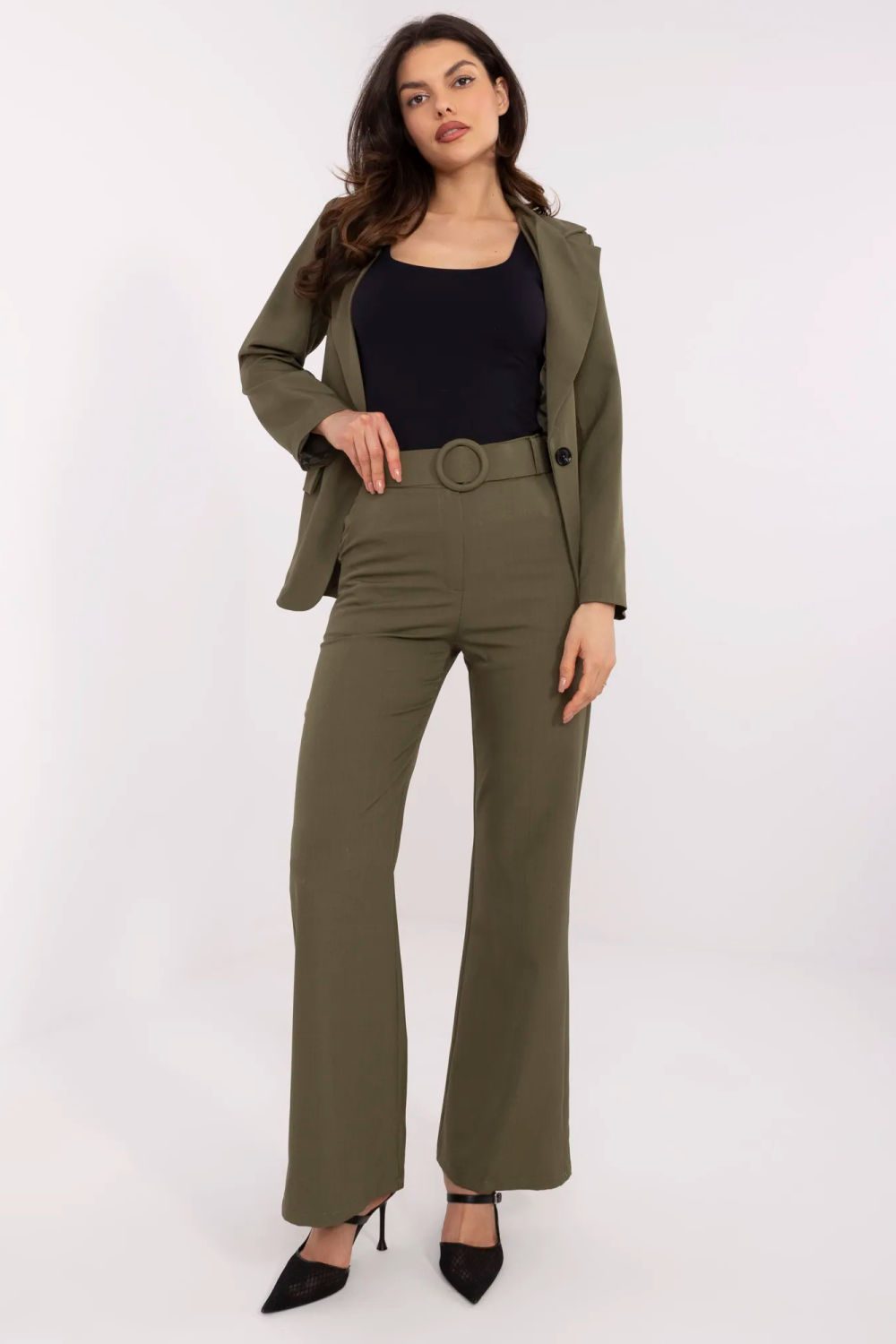 Spodnie Damskie Model DHJ-SP-18737.08 Khaki - Italy Moda