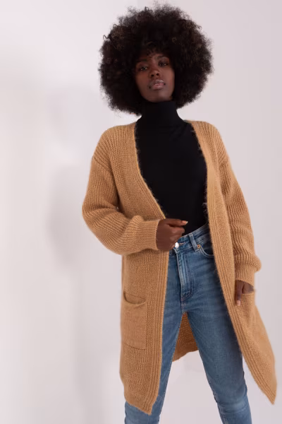 Sweter Kardigan Model DHJ-SW-1009.09P Camel - Italy Moda — zdjęcie 1