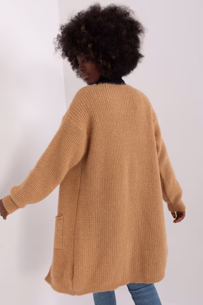 Sweter Kardigan Model DHJ-SW-1009.09P Camel - Italy Moda — zdjęcie 3