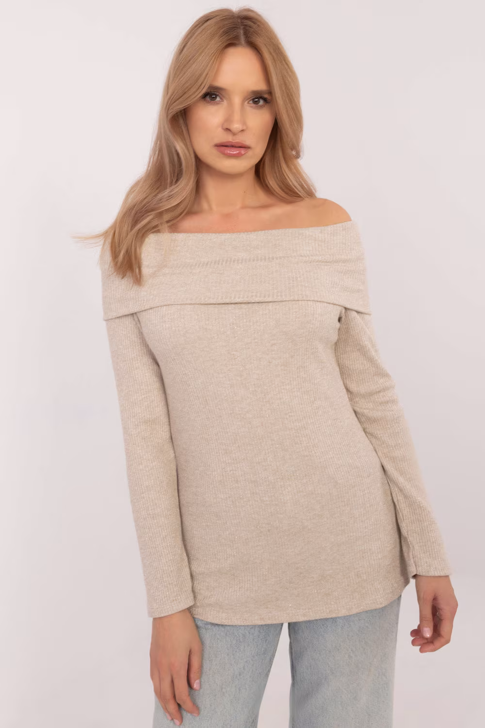 Sweter Damski Model DHJ-SW-A2449.33 Beige - Italy Moda