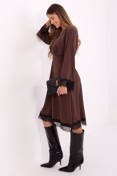 Sukienka Model MI-SK-92477.18P Dark Brown - Italy Moda — zdjęcie 2