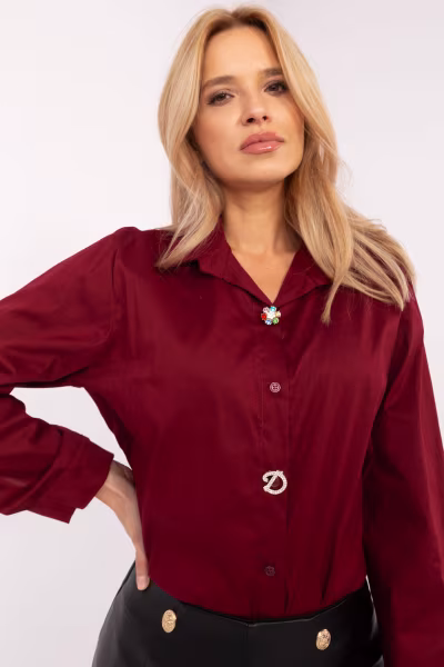 Koszula Damska Model DHJ-KS-20132.04P Bordo - Italy Moda — zdjęcie 1