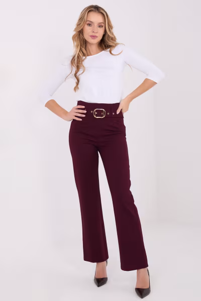 Spodnie Damskie Model IT-SP-FL7371.61 Bordo - Italy Moda — zdjęcie 2