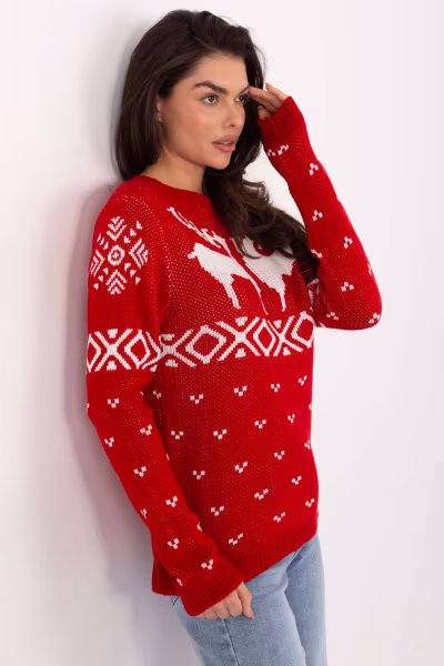 Sweter Damski Model MI-SW-19128.34 Red - Italy Moda — zdjęcie 2