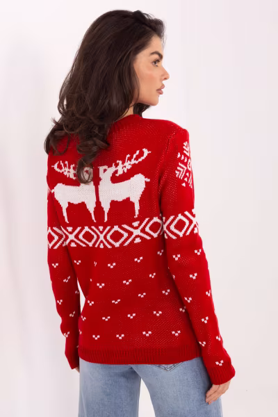 Sweter Damski Model MI-SW-19128.34 Red - Italy Moda — zdjęcie 3