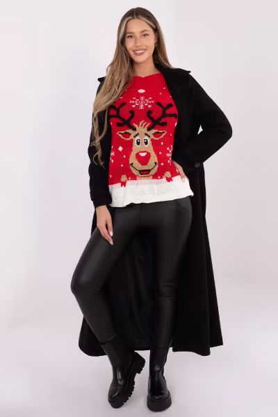 Sweter Damski Model MI-SW-0212.89 Red - Italy Moda — zdjęcie 2