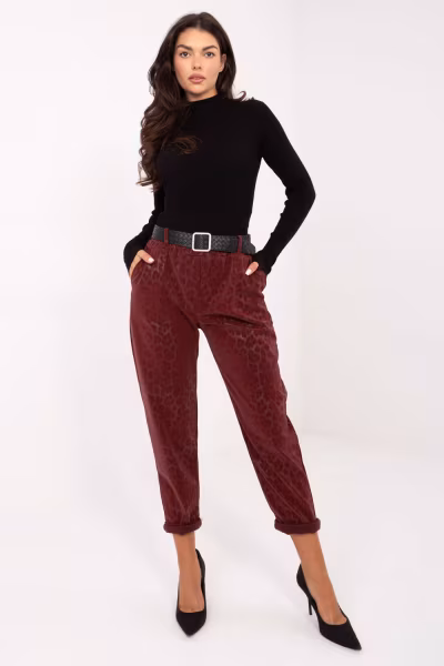 Spodnie Damskie Model IT-SP-242976.29P Bordo - Italy Moda — zdjęcie 1