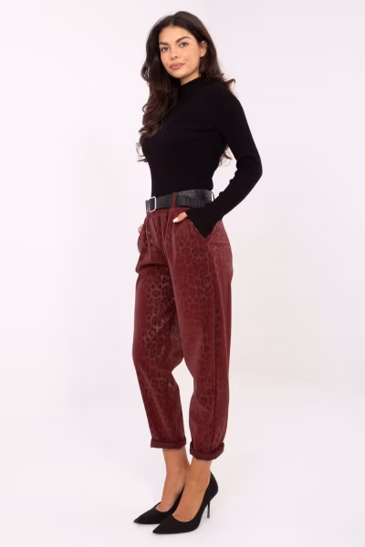 Spodnie Damskie Model IT-SP-242976.29P Bordo - Italy Moda — zdjęcie 2