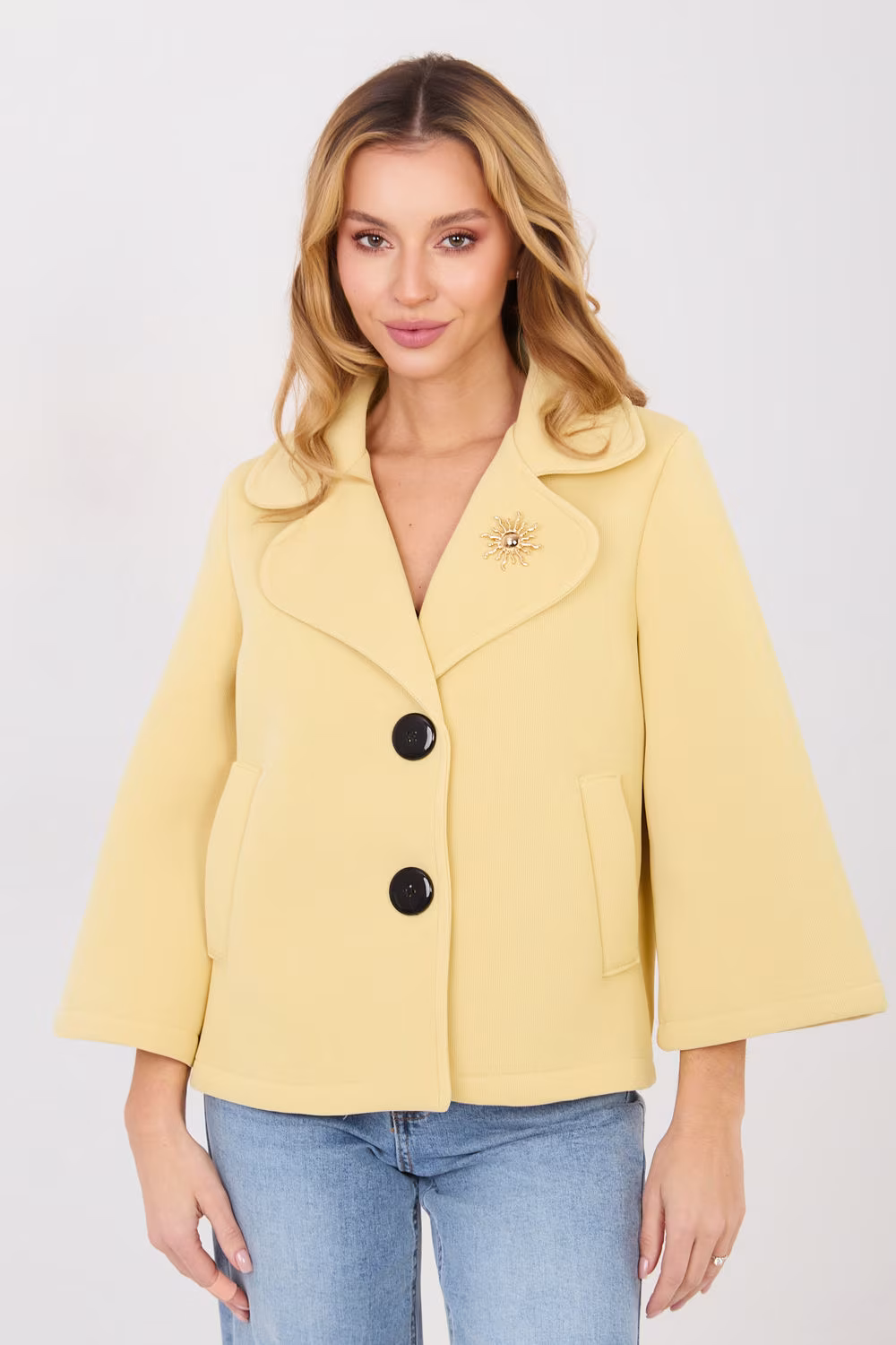 Płaszcz Damski Model IT-KR-FL8159-1.29 Light Yellow - Italy Moda
