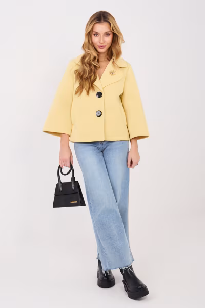 Płaszcz Damski Model IT-KR-FL8159-1.29 Light Yellow - Italy Moda — zdjęcie 2