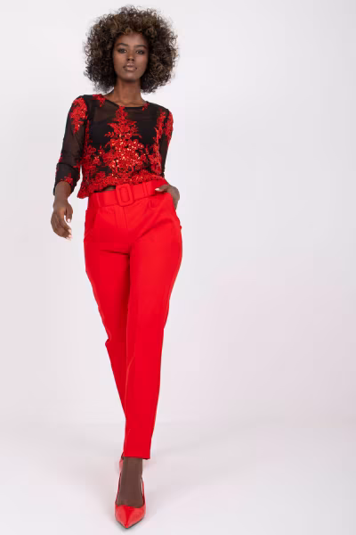 Spodnie Damskie Model DHJ-SP-12787.21X Red - Italy Moda — zdjęcie 1