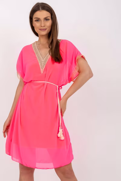 Sukienka Model DHJ-SK-1508.12 Fluo Pink - Italy Moda — zdjęcie 1