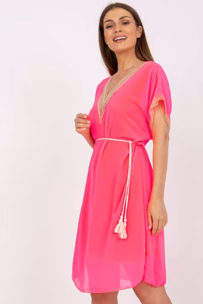 Sukienka Model DHJ-SK-1508.12 Fluo Pink - Italy Moda — zdjęcie 2