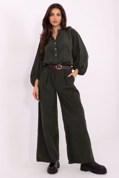 Spodnie Damskie Model IT-SP-25782.73 Khaki - Italy Moda — zdjęcie 1