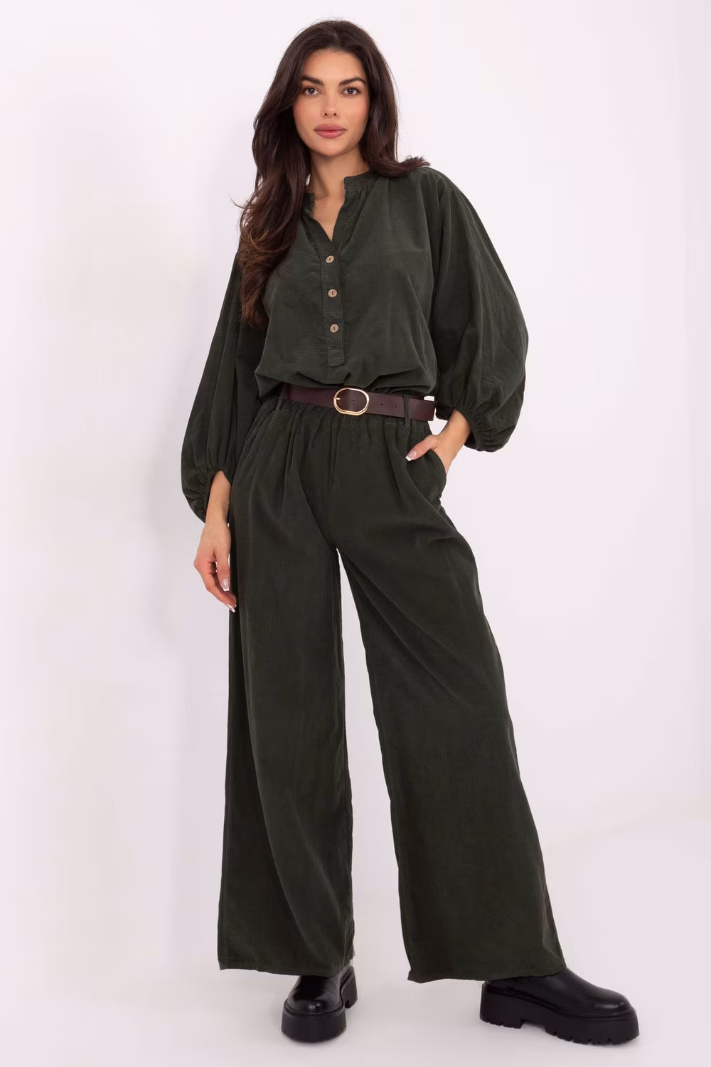 Spodnie Damskie Model IT-SP-25782.73 Khaki - Italy Moda
