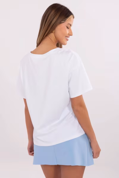Tshirt Damski Model MI-TS-M3221G.75 White - Italy Moda — zdjęcie 3