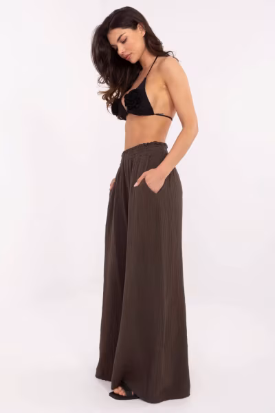 Spodnie Damskie Model MI-SP-2563.84 Dark Brown - Italy Moda — zdjęcie 2
