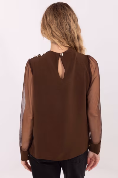 Bluzka Model MI-BZ-278519.03X Brown - Italy Moda — zdjęcie 3