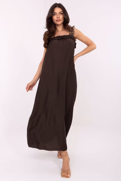 Sukienka Model MI-SK-A6412.68 Dark Brown - Italy Moda — zdjęcie 3