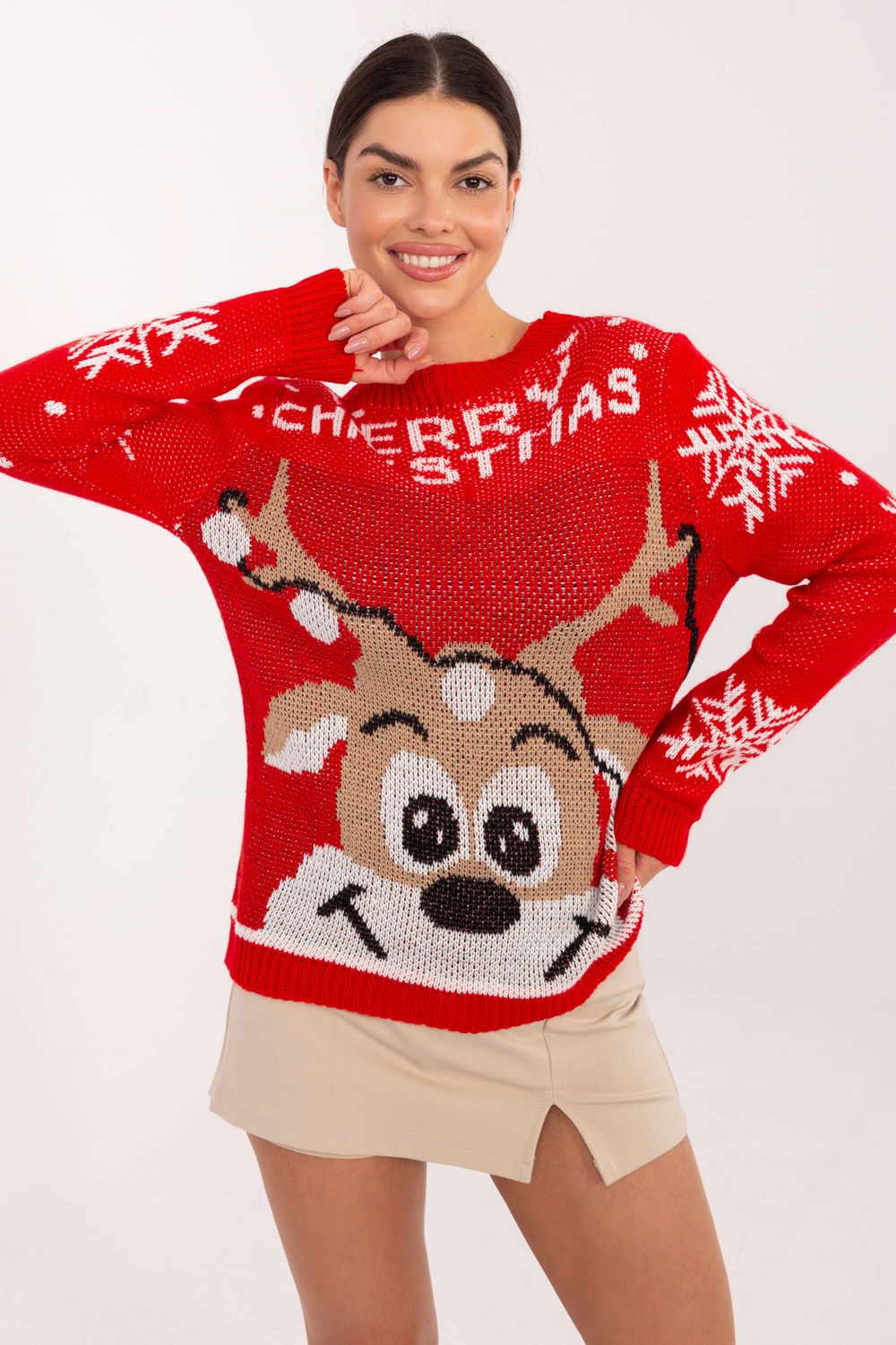 Sweter Damski Model MI-SW-19133.90 Red - Italy Moda