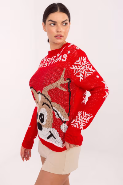 Sweter Damski Model MI-SW-19133.90 Red - Italy Moda — zdjęcie 2