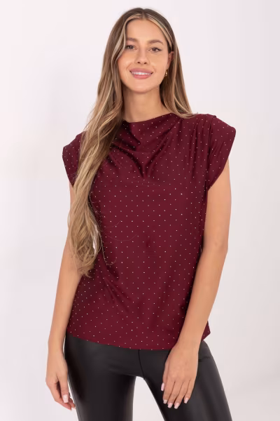 Bluzka Model MI-BZ-61479.35 Bordo - Italy Moda — zdjęcie 1