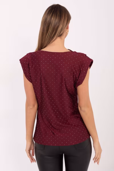 Bluzka Model MI-BZ-61479.35 Bordo - Italy Moda — zdjęcie 3
