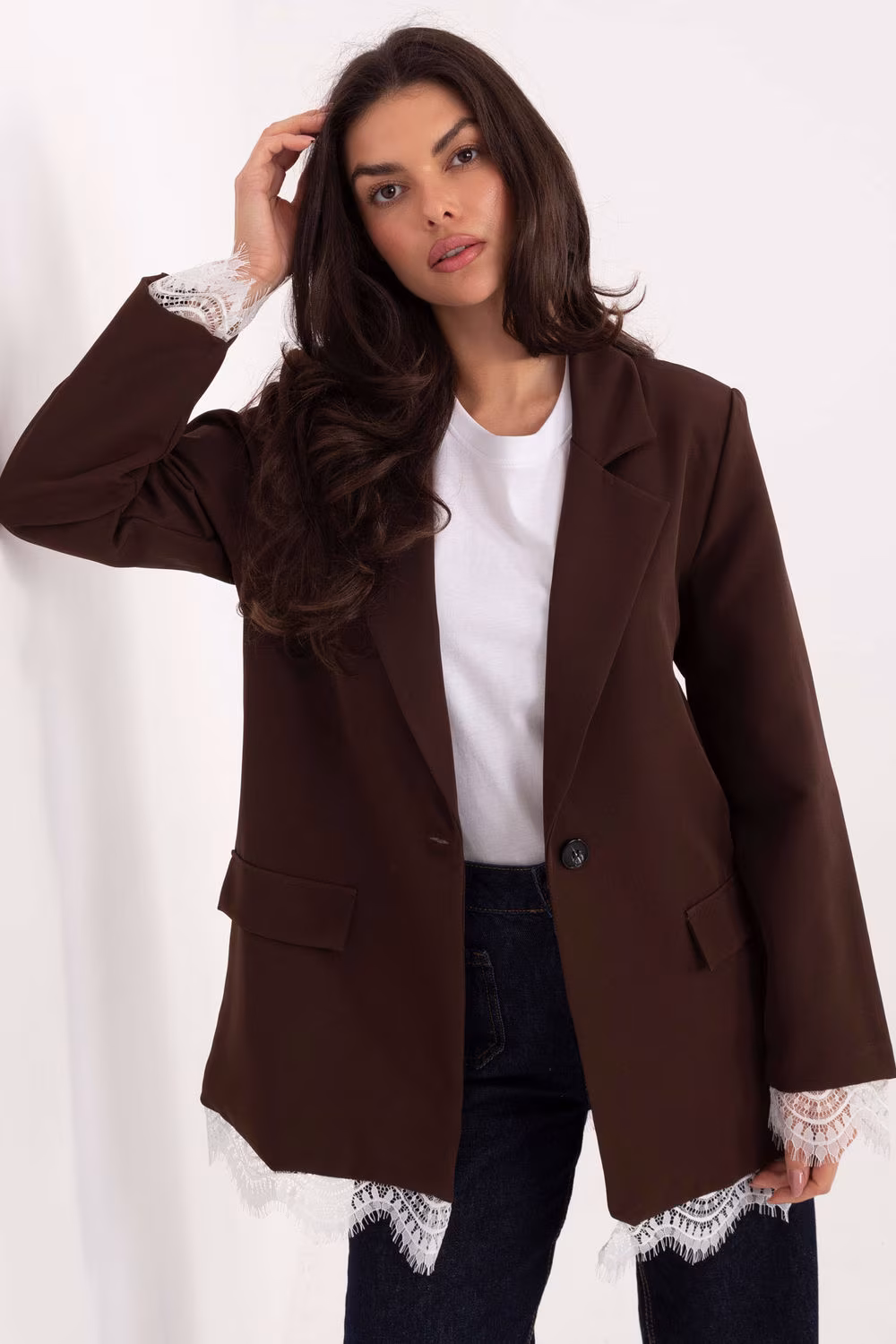 Marynarka Model IT-MA-FL9916.02P Dark Brown - Italy Moda