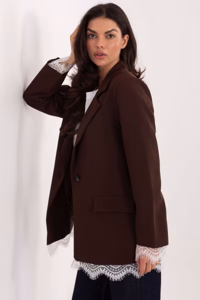 Marynarka Model IT-MA-FL9916.02P Dark Brown - Italy Moda — zdjęcie 3