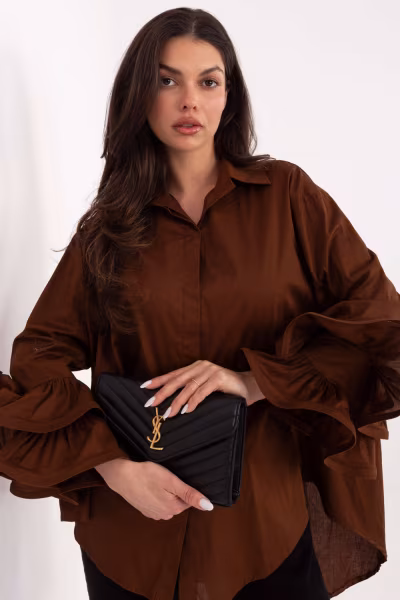 Koszula Damska Model IT-KS-8381.56 Brown - Italy Moda — zdjęcie 1