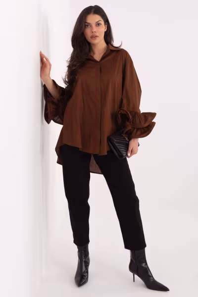 Koszula Damska Model IT-KS-8381.56 Brown - Italy Moda — zdjęcie 2