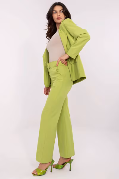 Spodnie Damskie Model DHJ-SP-18737.08 Limonka - Italy Moda — zdjęcie 2