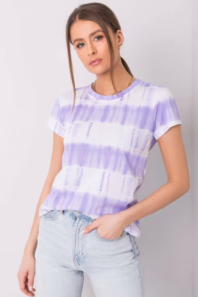 T-shirt Damski Model DHJ-TS-11280-1.10 Light Violet - Italy Moda — zdjęcie 2