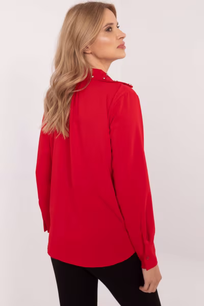 Koszula Damska Model DHJ-KS-15260.96 Red - Italy Moda — zdjęcie 3