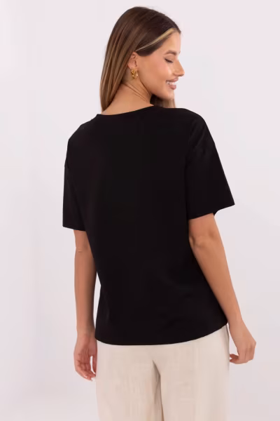 Tshirt Damski ModelMI-TS-M3221G.75 Black - Italy Moda — zdjęcie 3