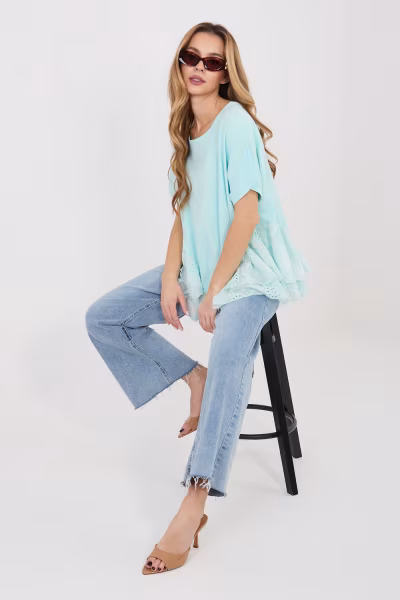 Bluzka Model IT-BZ-81870.18 Mint - Italy Moda — zdjęcie 2