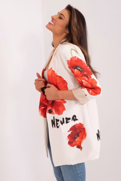 Marynarka Model DHJ-MA-18525-2.36 Ecru - Italy Moda — zdjęcie 2