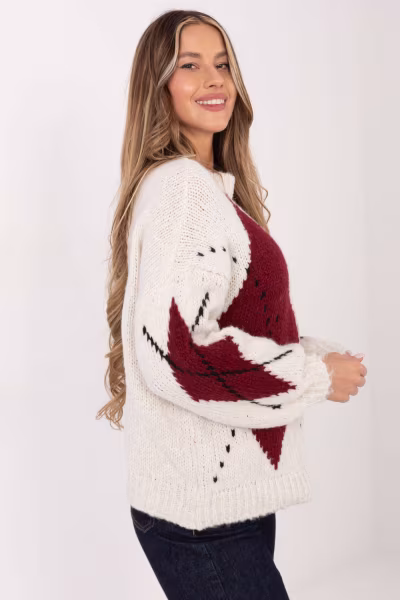 Sweter Damski Model MI-SW-WM295.15 Ecru - Italy Moda — zdjęcie 3