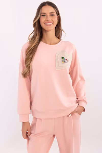 Bluza Damska Model DHJ-BL-20322.72 Brzoskwinia - Italy Moda — zdjęcie 1