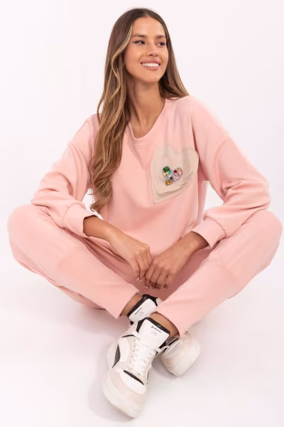 Bluza Damska Model DHJ-BL-20322.72 Brzoskwinia - Italy Moda — zdjęcie 2