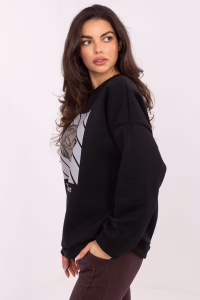 Bluza Damska Model MI-BL-4216.15 Black - Italy Moda — zdjęcie 2