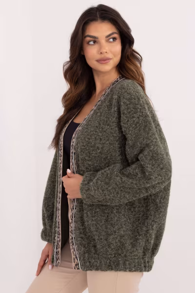 Sweter Kardigan Model DHJ-NA-A8500.11P Khaki - Italy Moda — zdjęcie 2