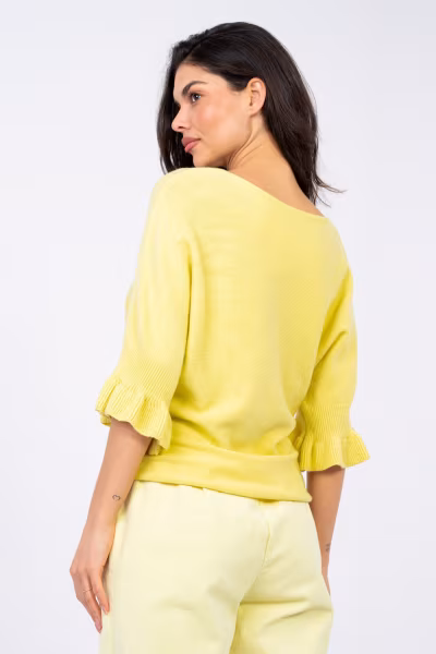 Sweter Damski Model IT-SW-99244.98 Light Yellow - Italy Moda — zdjęcie 3