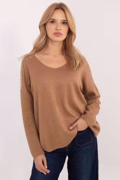 Sweter Damski Model DHJ-SW-17690.21 Camel - Italy Moda — zdjęcie 1