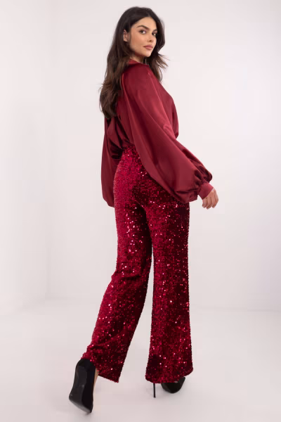 Spodnie Damskie Model MI-SP-4323C.28 Bordo - Italy Moda — zdjęcie 2